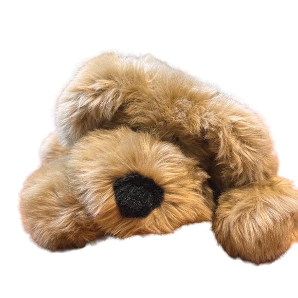 Commonwealth Dog Tan Laying Black Eyes Puppy Plush - Picture 1 of 8